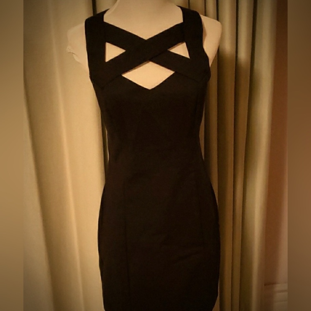 Armani Exchange Black Criss-Cross Bodycon Dress, 4